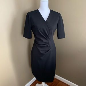 Tahari by ASL Side Drape Faux Wrap Dress